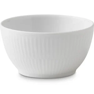 Hvid Riflet sukkerskål – 15 cl.