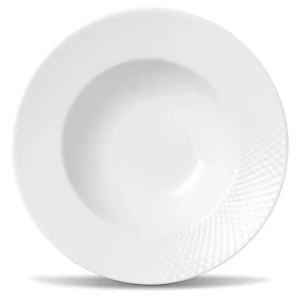 Lyngby Porcelæn – Rhombe hvid pastatallerken (24,5 cm)