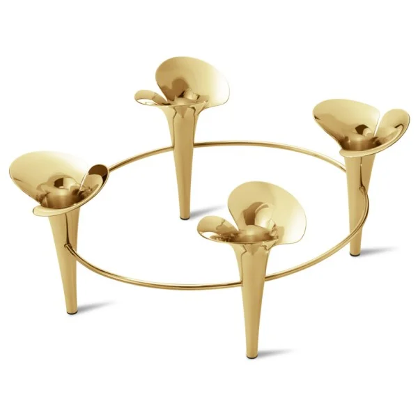 Georg Jensen – Forgyldt Bloom four taper lysestage - Billede 2