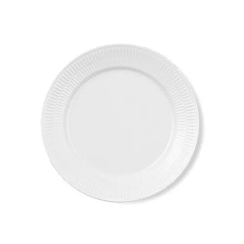 Hvid Riflet frokosttallerken 22 cm