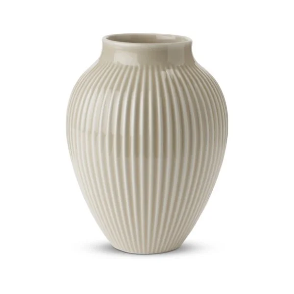 Knabstrup – Beige ripple vase (20 cm) - Billede 2