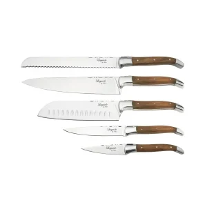 Laguiole By Hâws – Knivsæt i oliventræ 5 dele