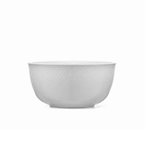 Lyngby Porcelæn – Rhombe hvid serveringsskål 22 cm