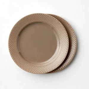 Lyngby Porcelæn – Rhombe Earth frokosttallerken ler (2 stk.)