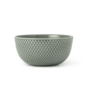 Lyngby Porcelæn – Rhombe Earth skål mosgrøn (13 cm)