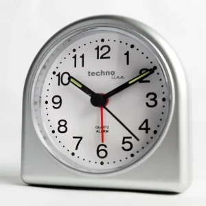 Techno line sølv vækkeur