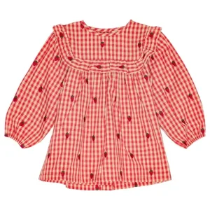 Floess - Molly LS o-n Dress - Berry Gingham